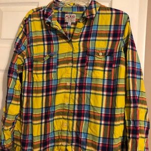 Bright Plaid Women's Button Up